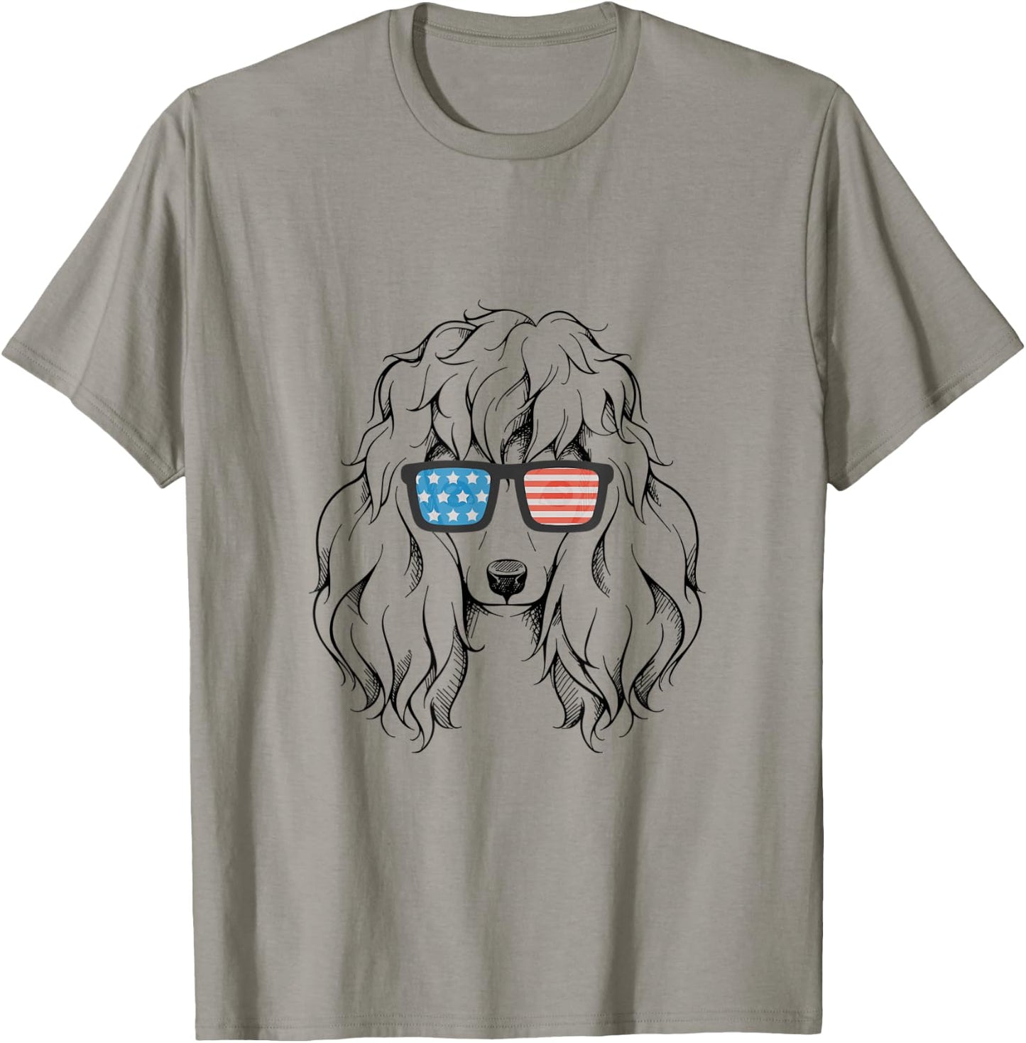 4th July Poodle Shirt for Boys Girls Dog Lover Gift USA Flag T-Shirt - T-Shirt | Sand