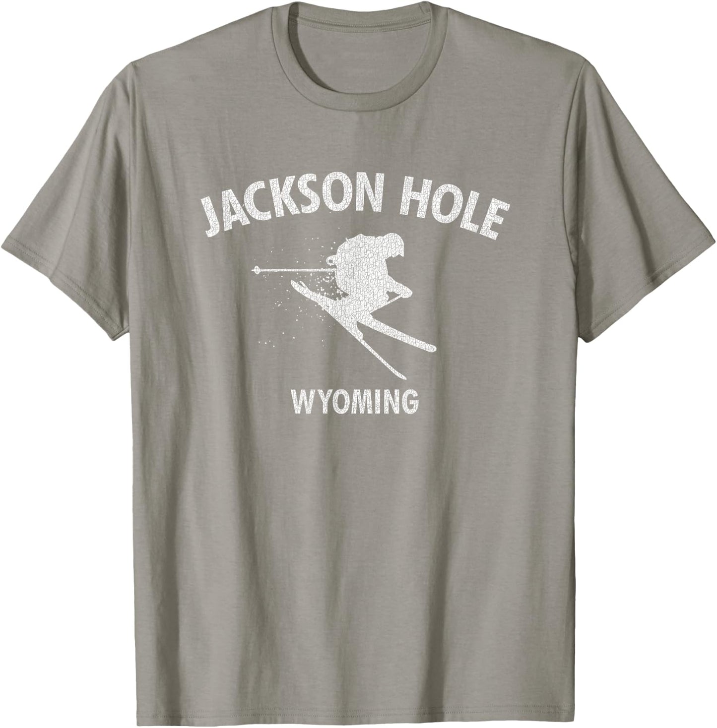 Jackson Hole Wyoming Skiing Ski Gift T-Shirt - T-Shirt | Sand