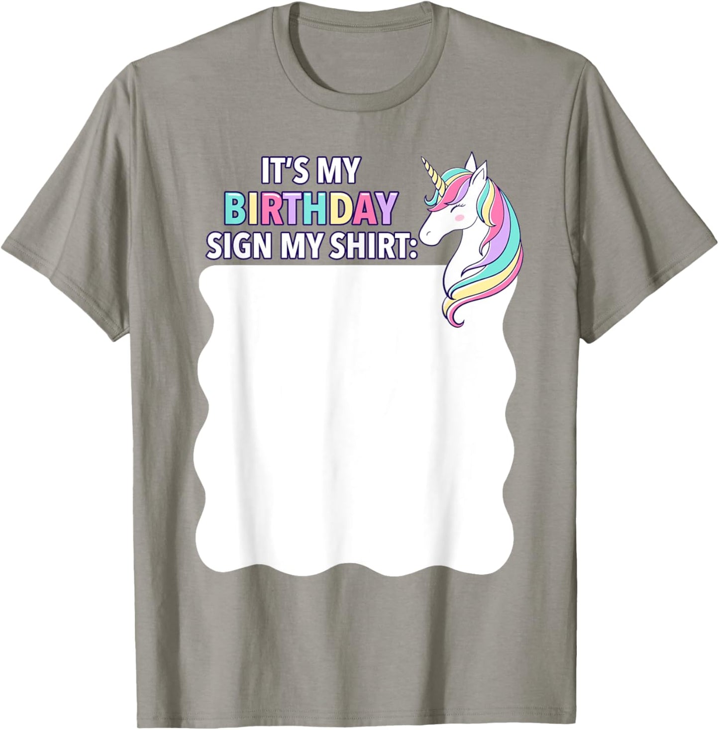It's My Birthday Sign My Shirt Pink Unicorn Girl Toddler T-Shirt - T-Shirt | Sand