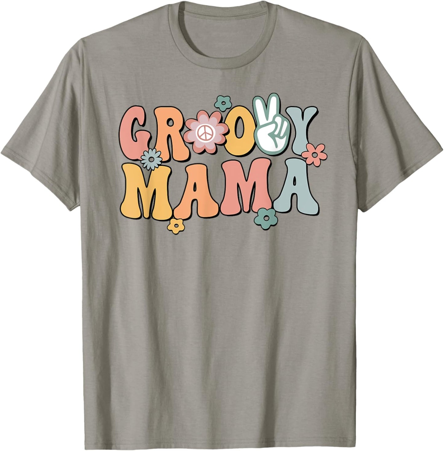 Groovy Mama Retro Mom Matching Family 1st Birthday Party T-Shirt - T-Shirt | Sand