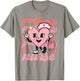 Retro Pediatric Nurse Cute Valentines Day Hearts Stethoscope T-Shirt - T-Shirt | Sand