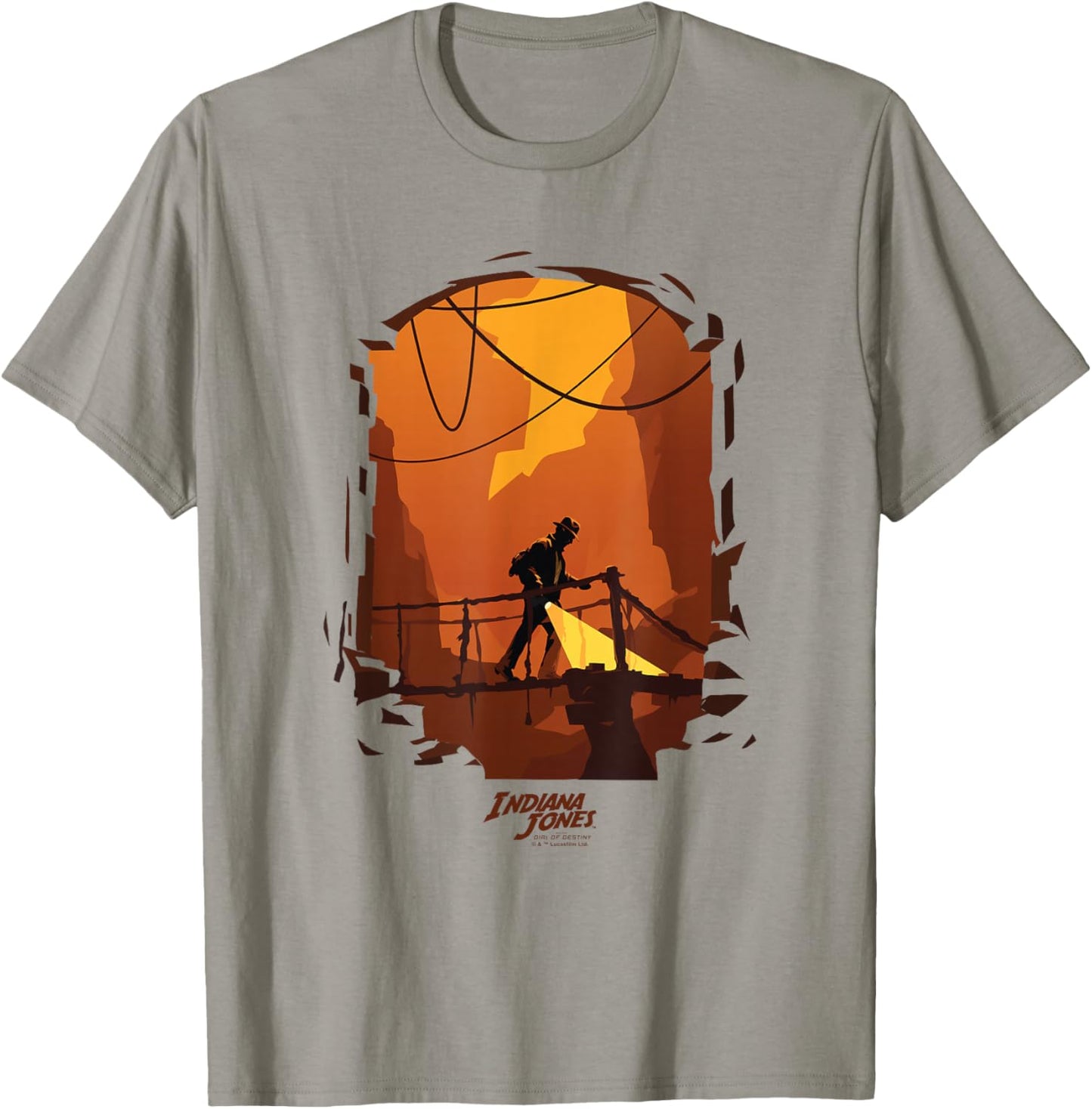 Indiana Jones and The Dial of Destiny Exploring Cave Shot T-Shirt - T-Shirt | Sand