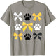 Coquette Bows and Paw Print Trendy School Spirit Teacher T-Shirt - T-Shirt | Sand