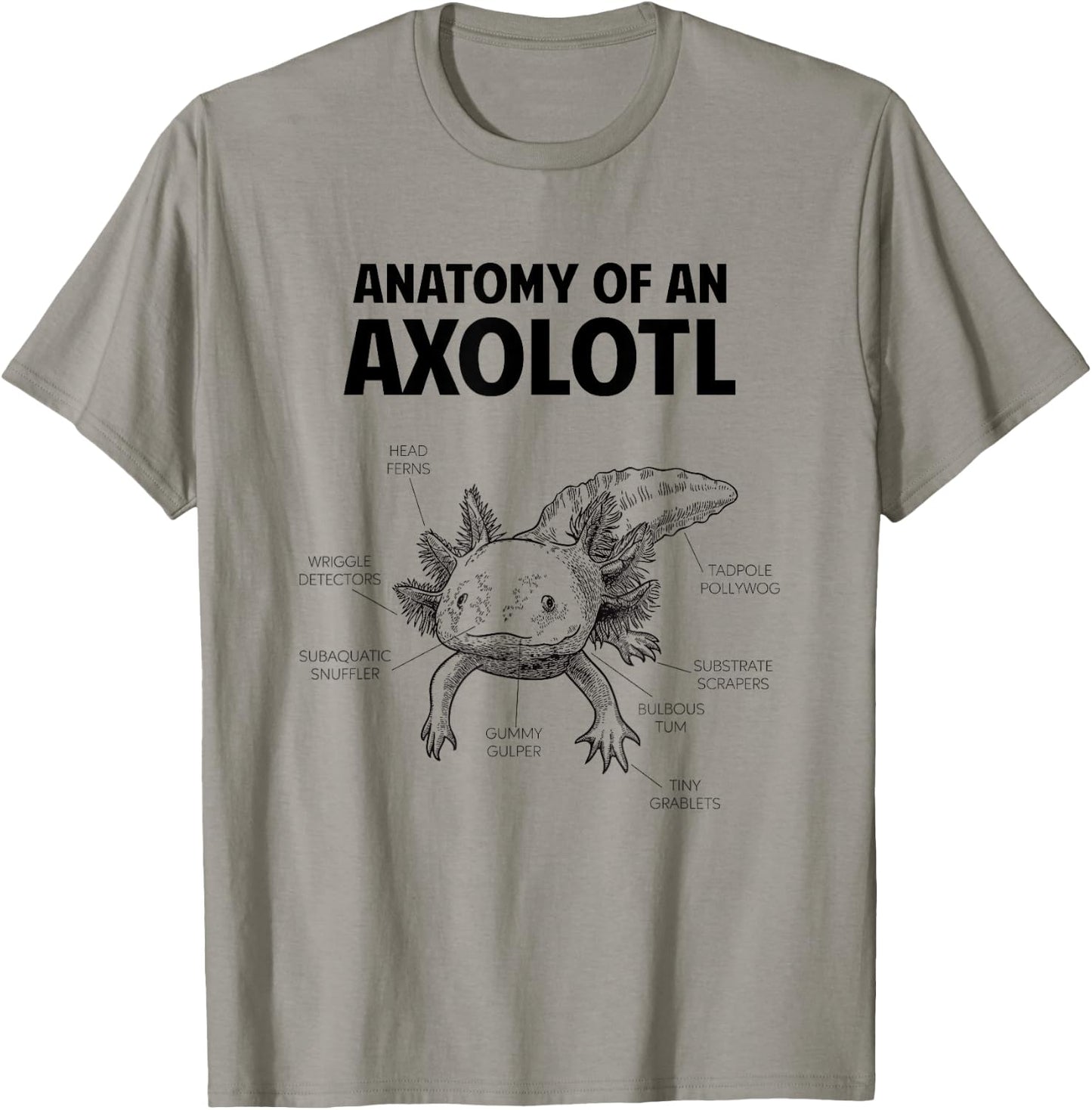 Anatomy of an axolotl, funny axolotl T-Shirt - T-Shirt | Sand