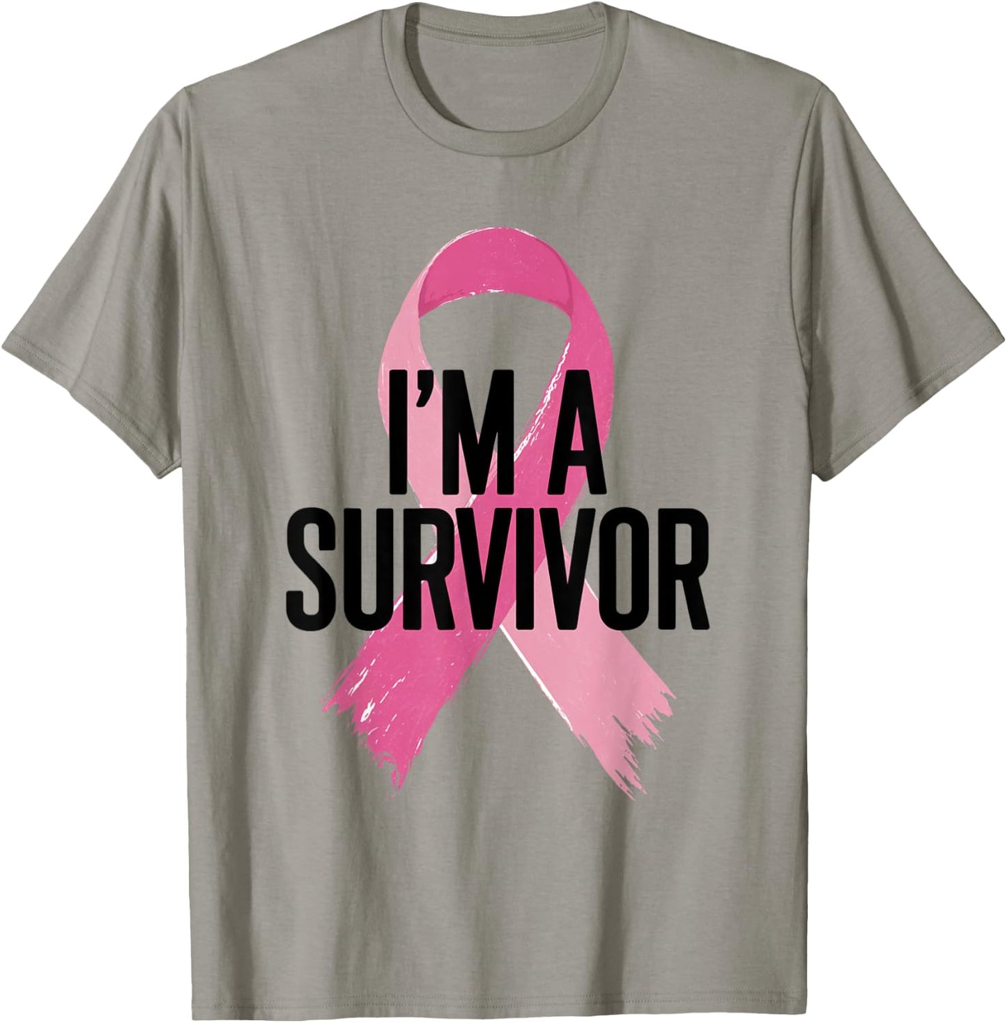 Survivor Pink Ribbon Breast Cancer Awareness T-Shirt - T-Shirt | Sand