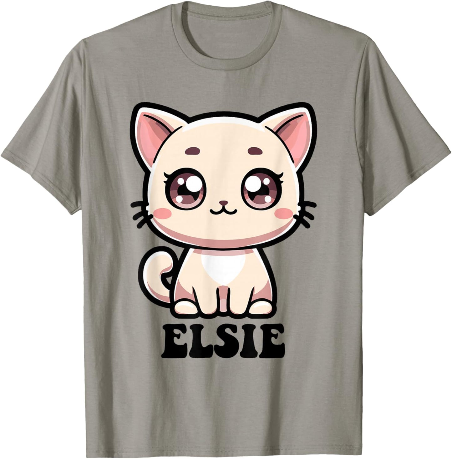 Elsie Cute Kitty Cat Design for Girls Name Elsie T-Shirt - T-Shirt | Sand