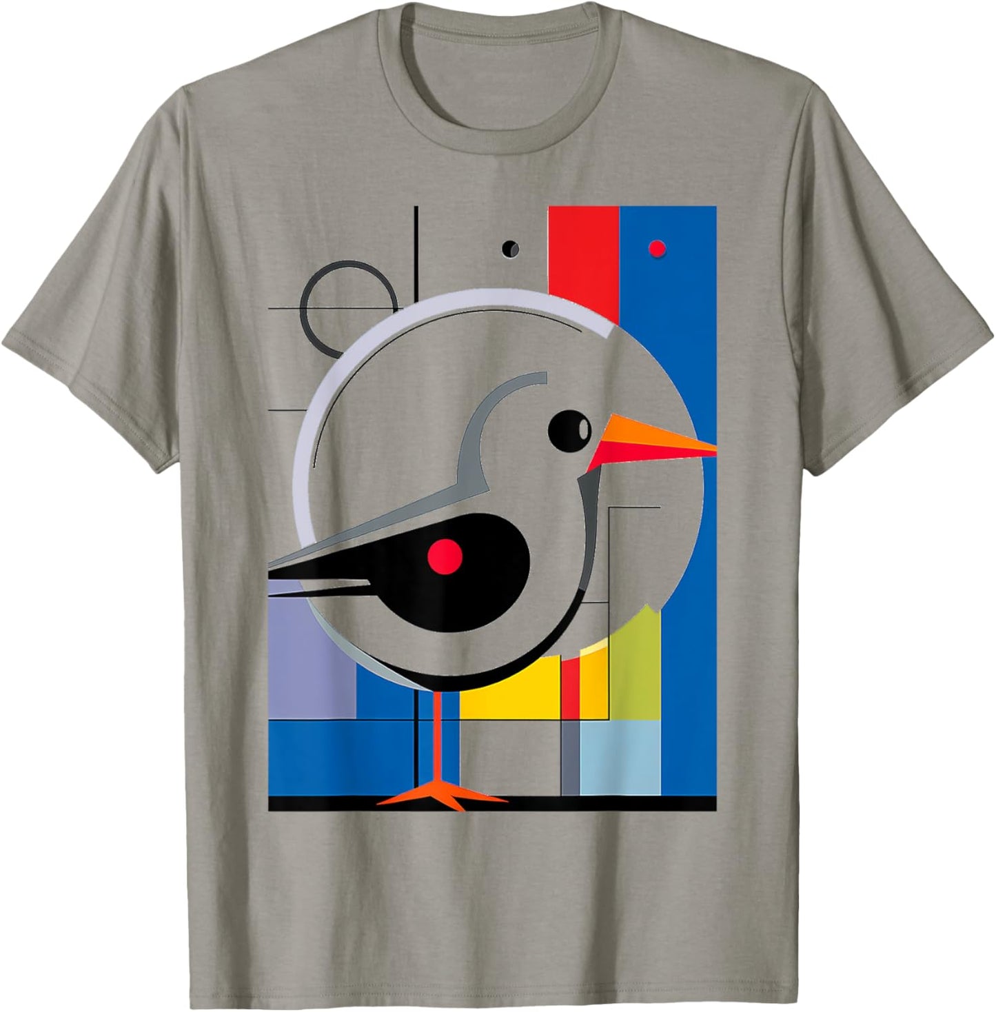 Bird Geoemtric Abstract Animal Art Colorful Graphic Bird T-Shirt - T-Shirt | Sand