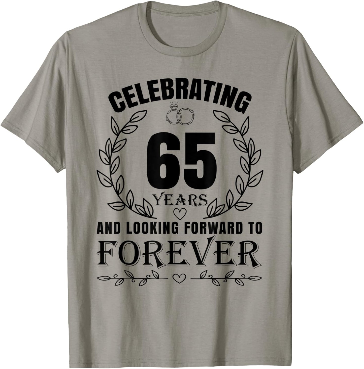 Cute 65th Wedding Anniversary for Couples Married 65 year T-Shirt - T-Shirt | Sand