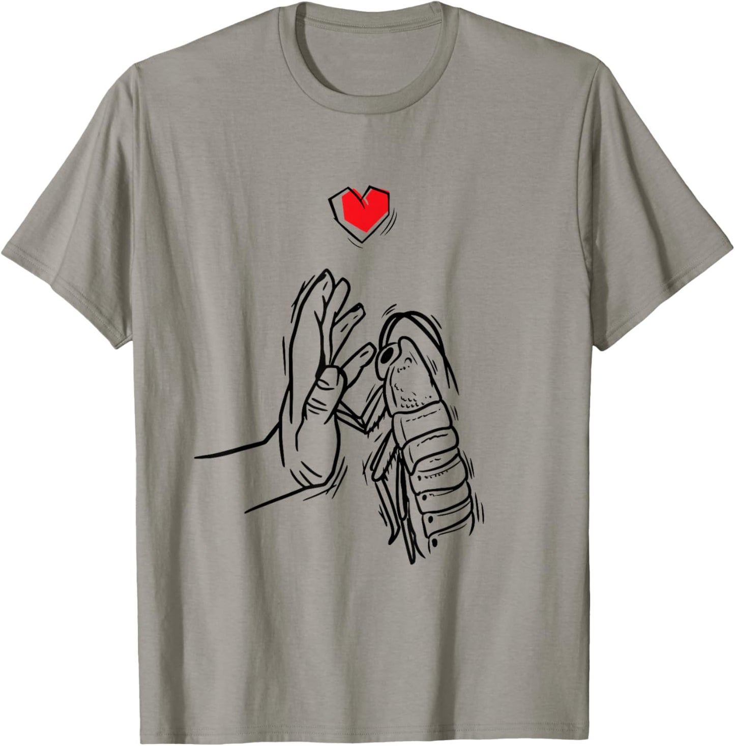 Madagascar Frog Cockroach with Hand T-Shirt - T-Shirt | Sand