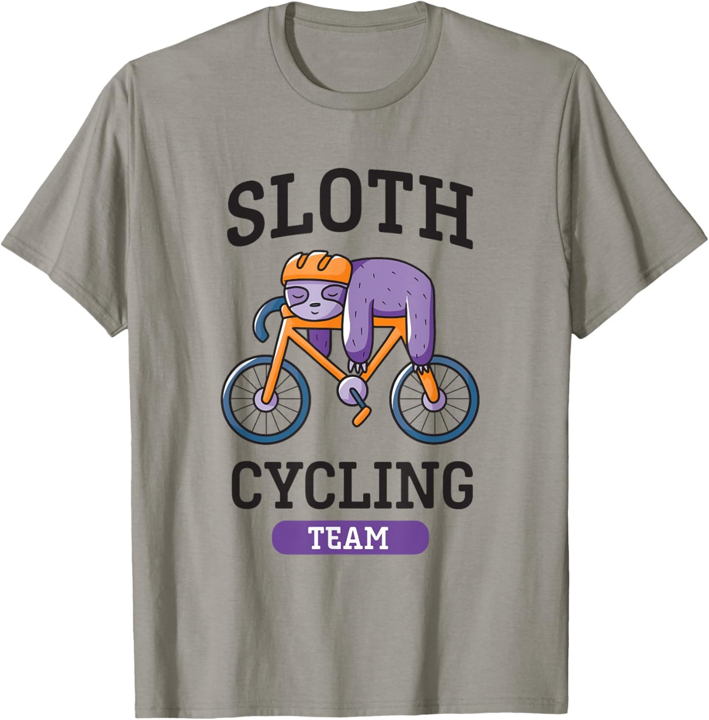 Funny Sloth Cycling Team Cyclist Club Riding A Bike Sports T-Shirt - T-Shirt | Sand