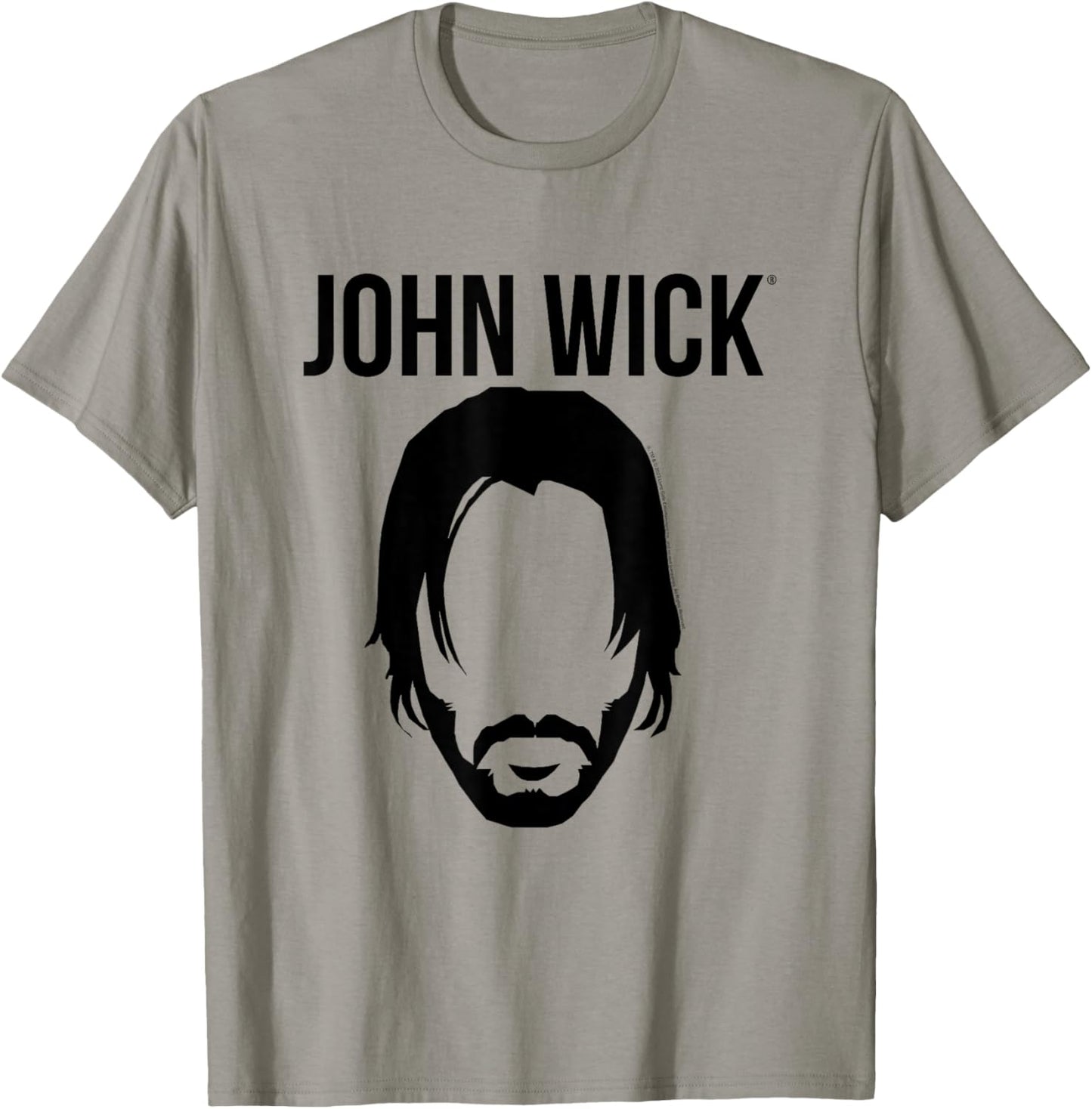 John Wick Silhouette Head & Logo Action Movie T-Shirt - T-Shirt | Sand