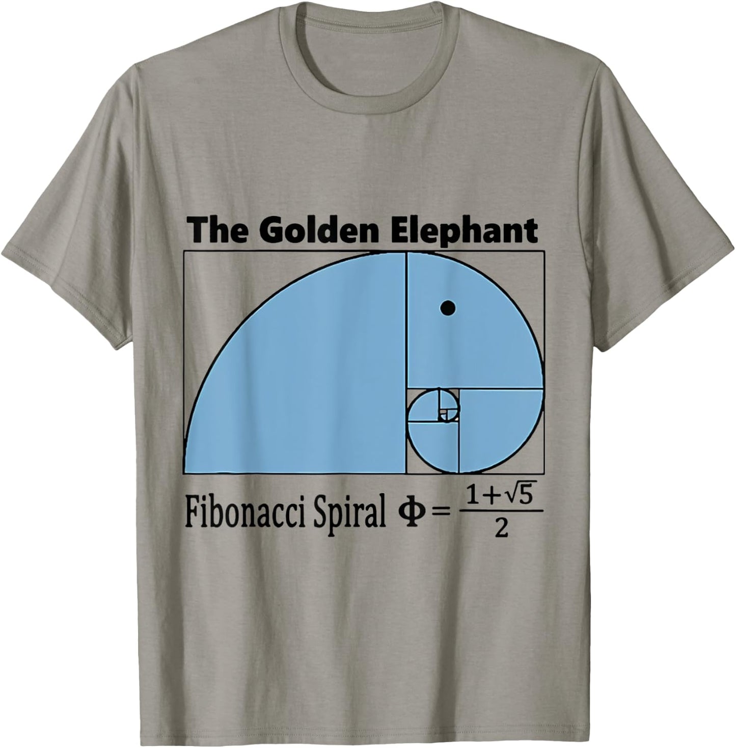 The Golden Elephant Fibonacci Spiral MATH T-Shirt - T-Shirt | Sand