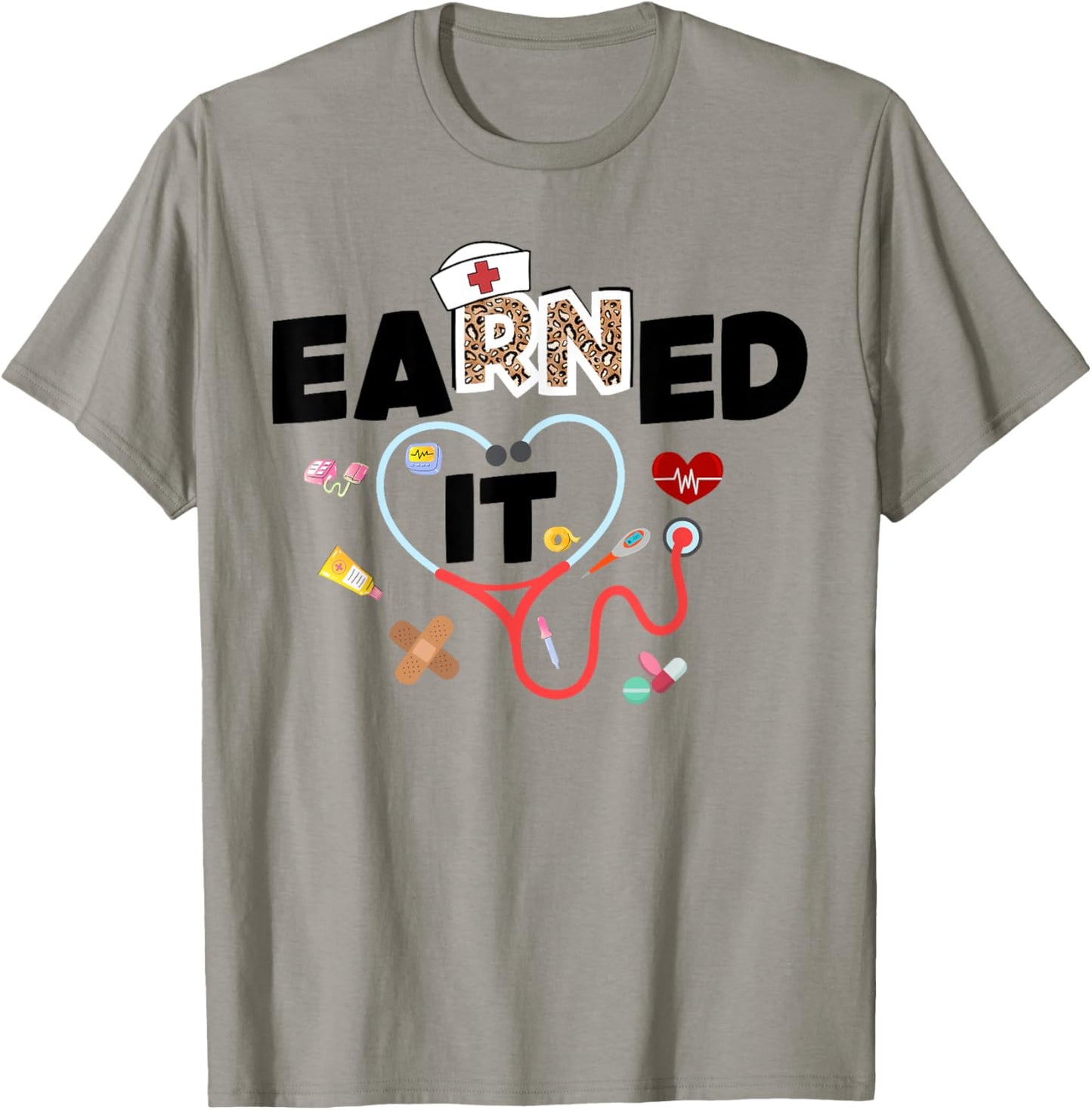 Earned It RN Nurse Nursing school graduation graduate 2024 T-Shirt - T-Shirt | Sand
