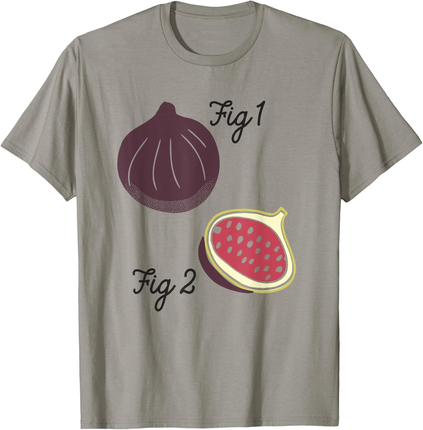Fig 1 Funny Figs Fruit Scientific Drawing Textbook Graphic T-Shirt - T-Shirt | Sand