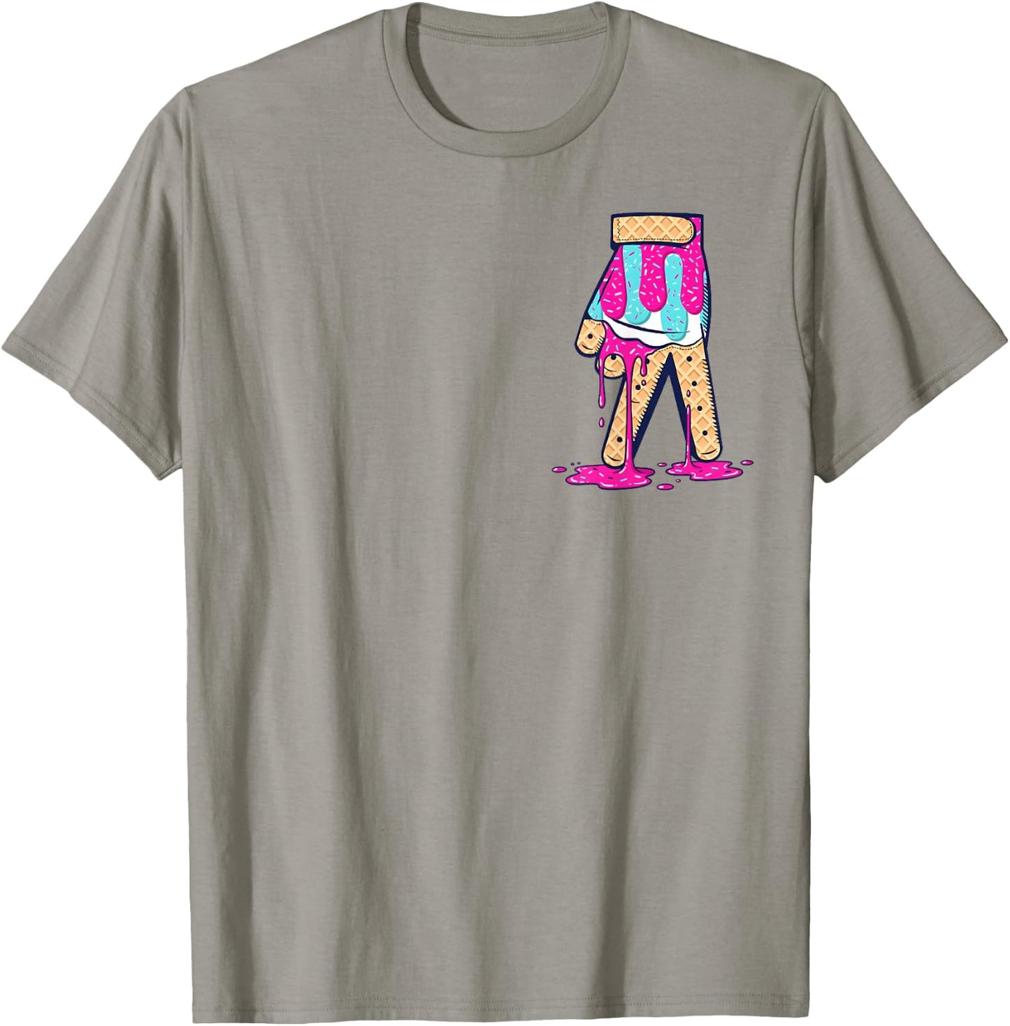 Baseball Ice Cream Drip Boys Home Plate Glove Respect Drip T-Shirt - T-Shirt | Sand