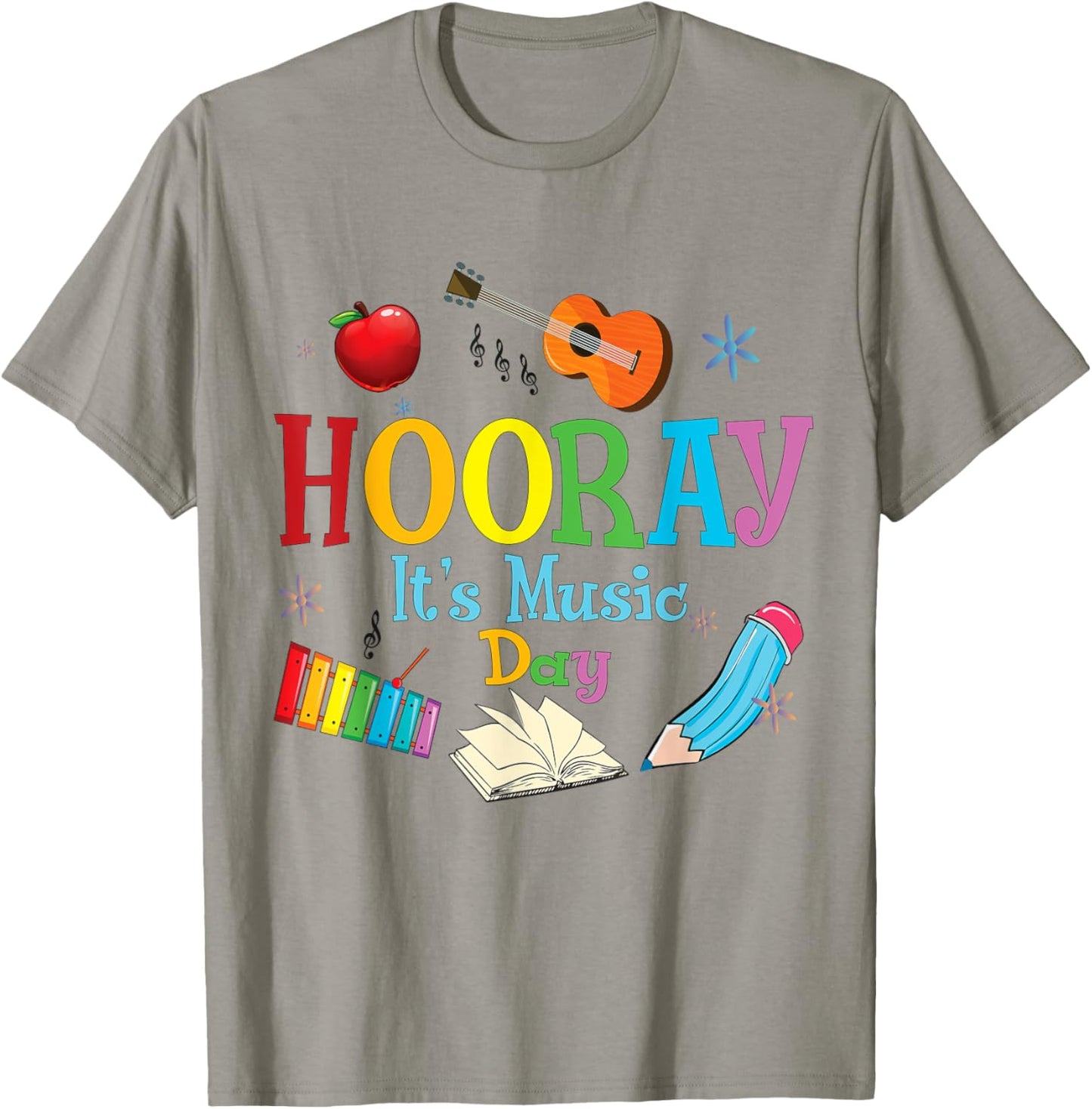 Hooray It's Music Day Music Teacher Back To School Women Girls Kids T-Shirt - T-Shirt | Sand