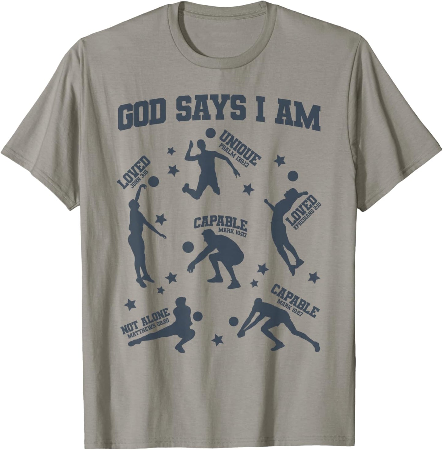 God Says I Am Volleyball Lover Men Women Christian T-Shirt - T-Shirt | Sand