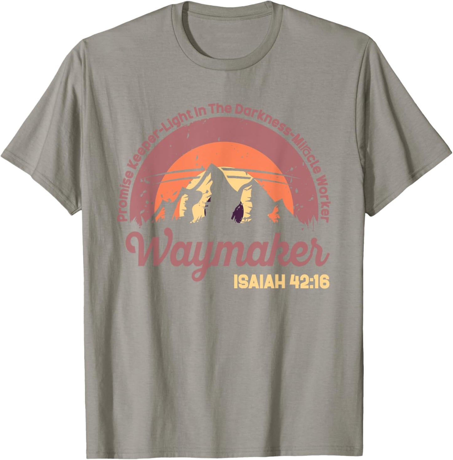 Waymaker Vintage Promise Keeper Miracle Worker Christian T-Shirt - T-Shirt | Sand