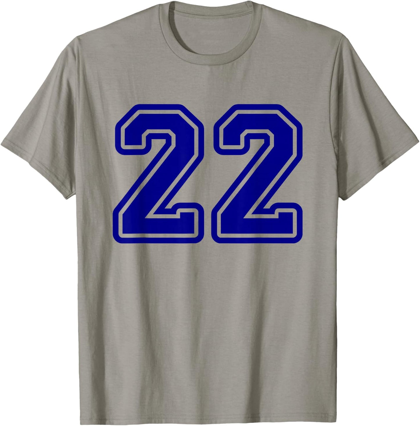 Number #22 Sport Blue Varsity Number 22 T-Shirt - T-Shirt | Sand