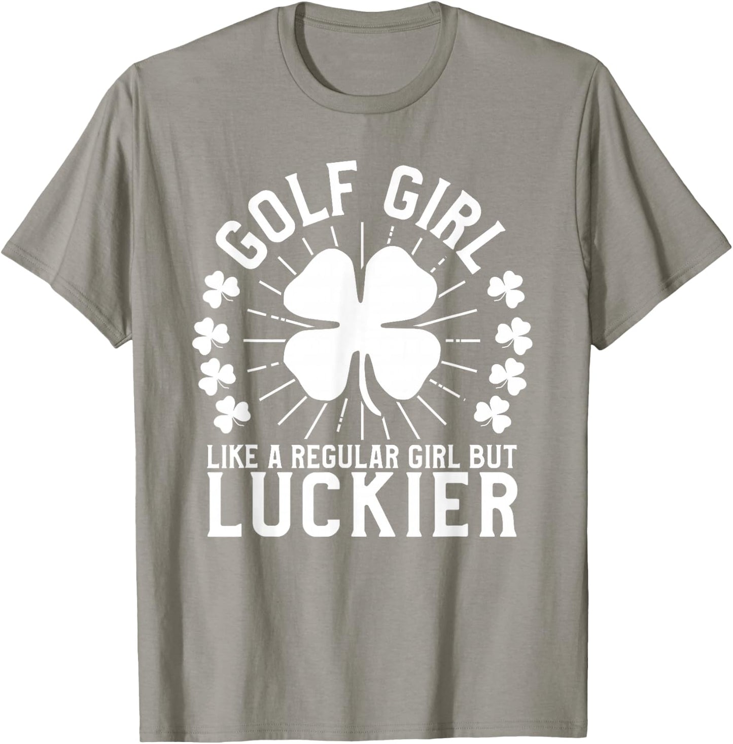 St Patrick's Day Golf Girl Women Golfer Gift T-Shirt - T-Shirt | Sand