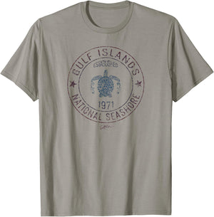 JCombs: Gulf Islands National Seashore with Sea Turtle T-Shirt - T-Shirt | Sand