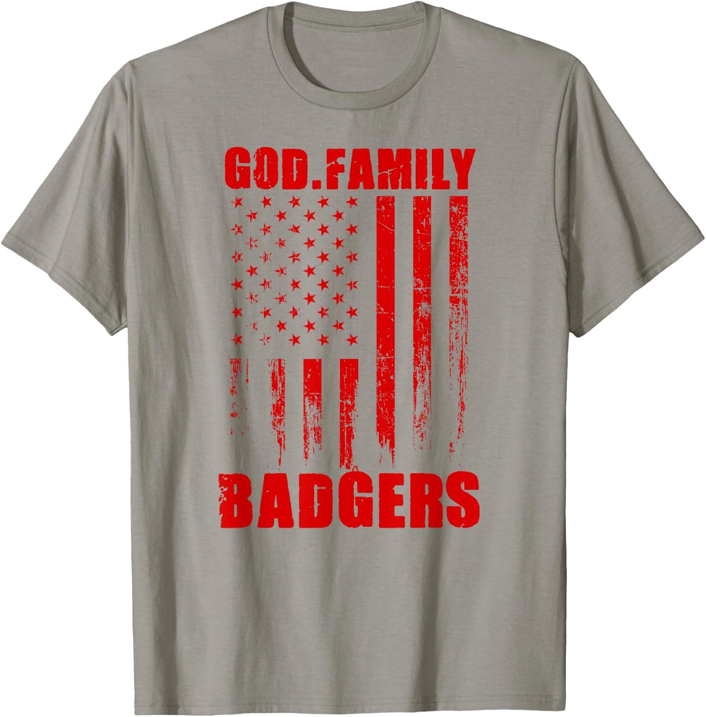 Arkadelphia Badgers God. Family. Vintage USA Flag T-Shirt - T-Shirt | Sand