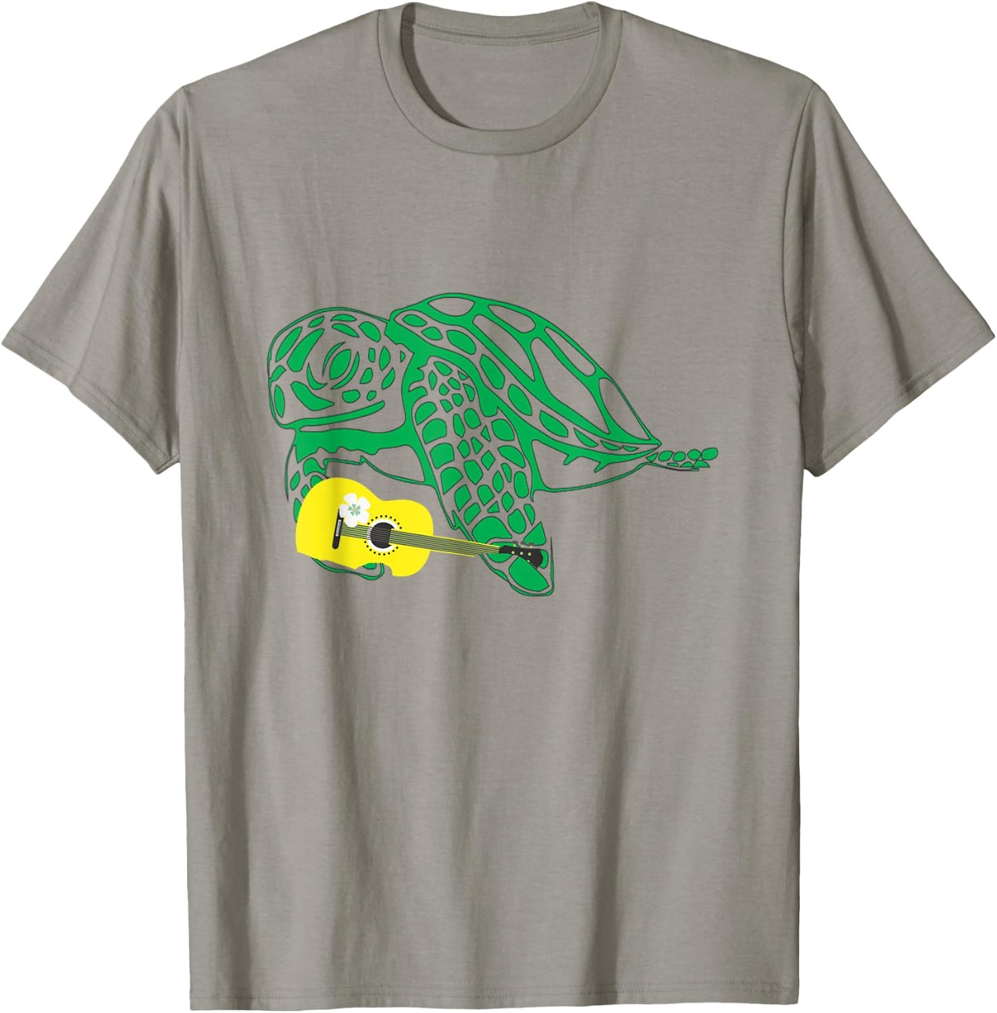 Sea Turtle Playing the Ukulele Guitar Hawaii Florida Aloha T-Shirt - T-Shirt | Sand