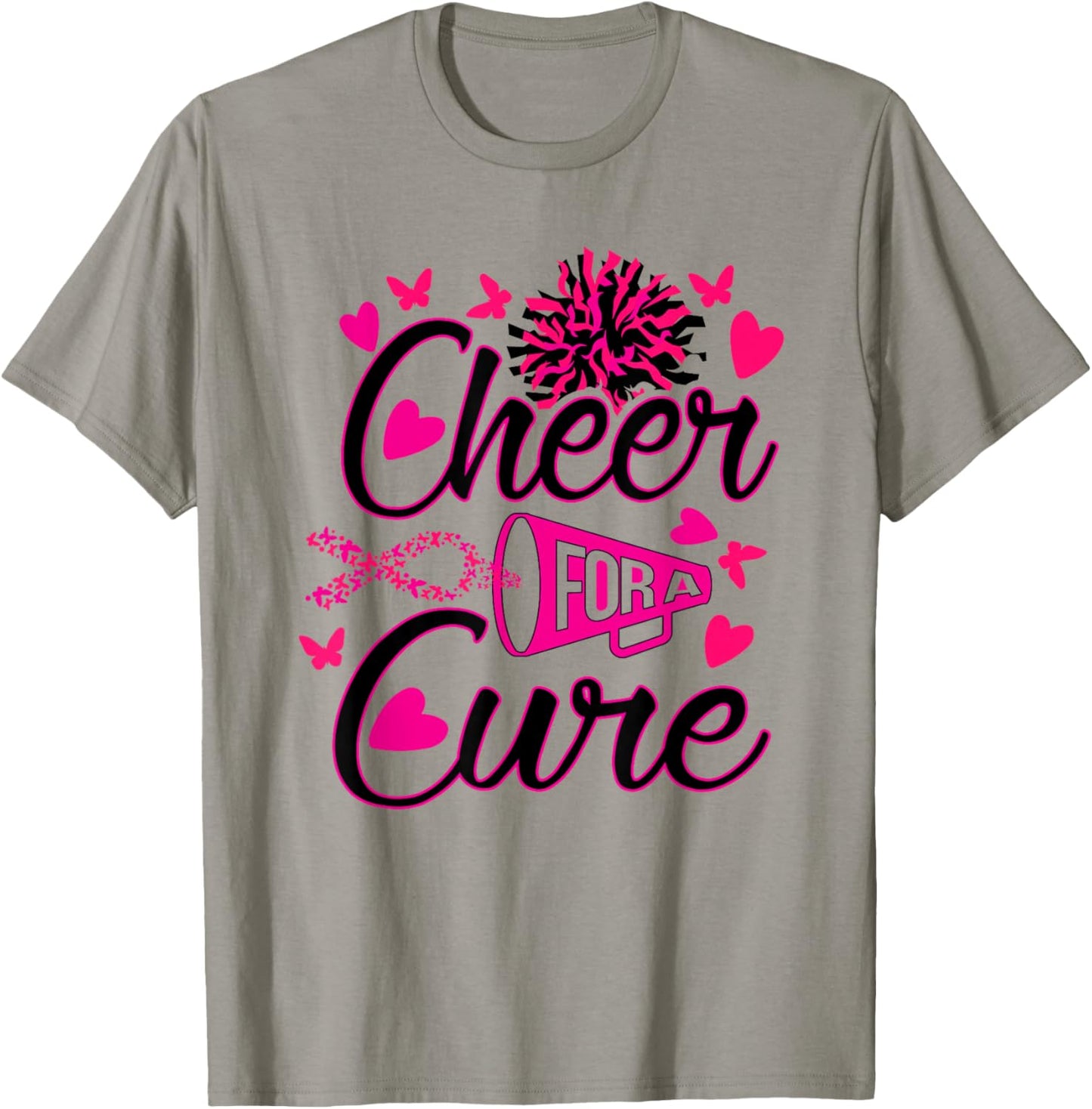 Cheer For The Cure Breast Cancer Awareness T-Shirt - T-Shirt | Sand