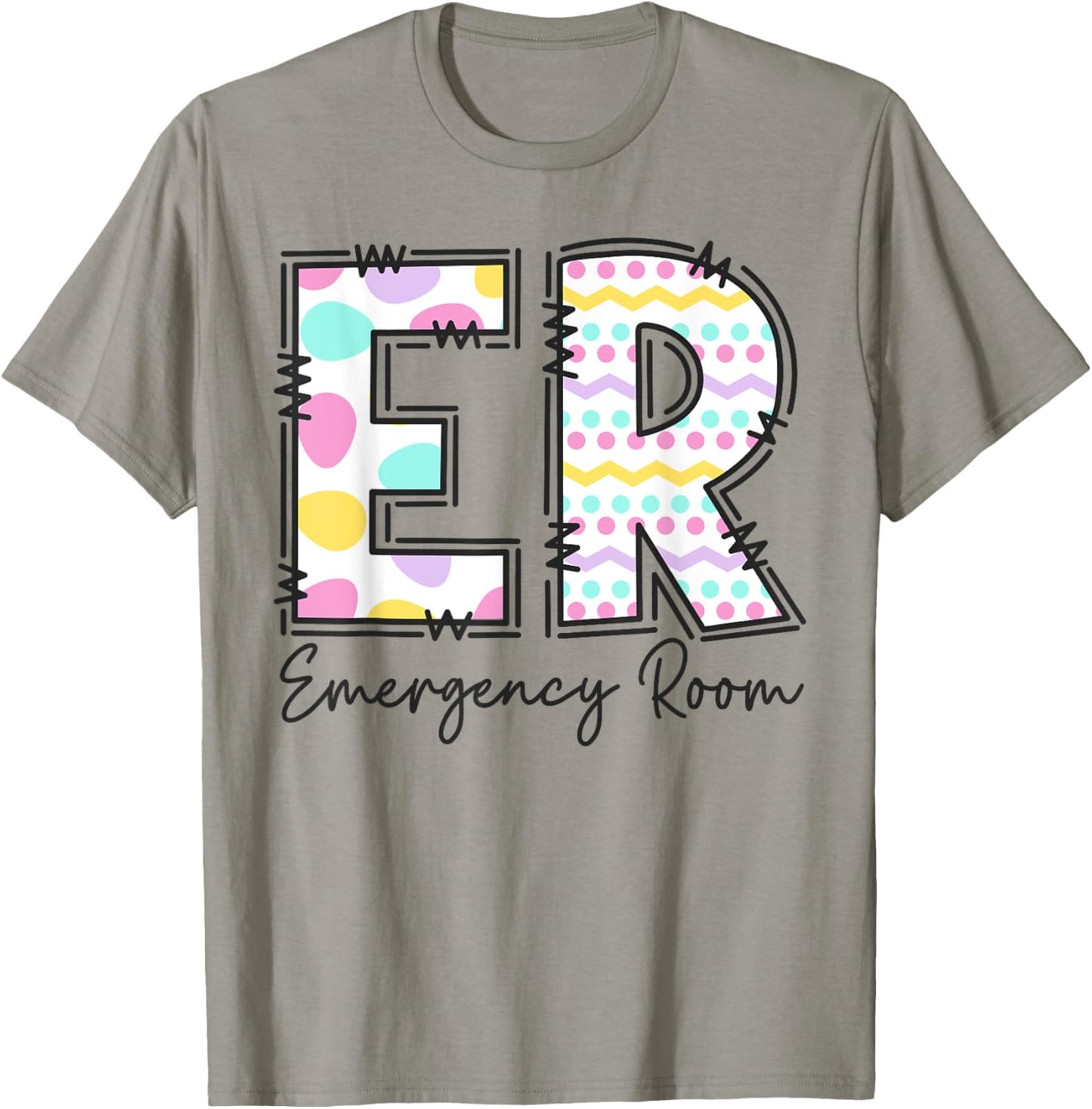 Emergency Room ER Nurse Easter Day Emergency Department T-Shirt - T-Shirt | Sand