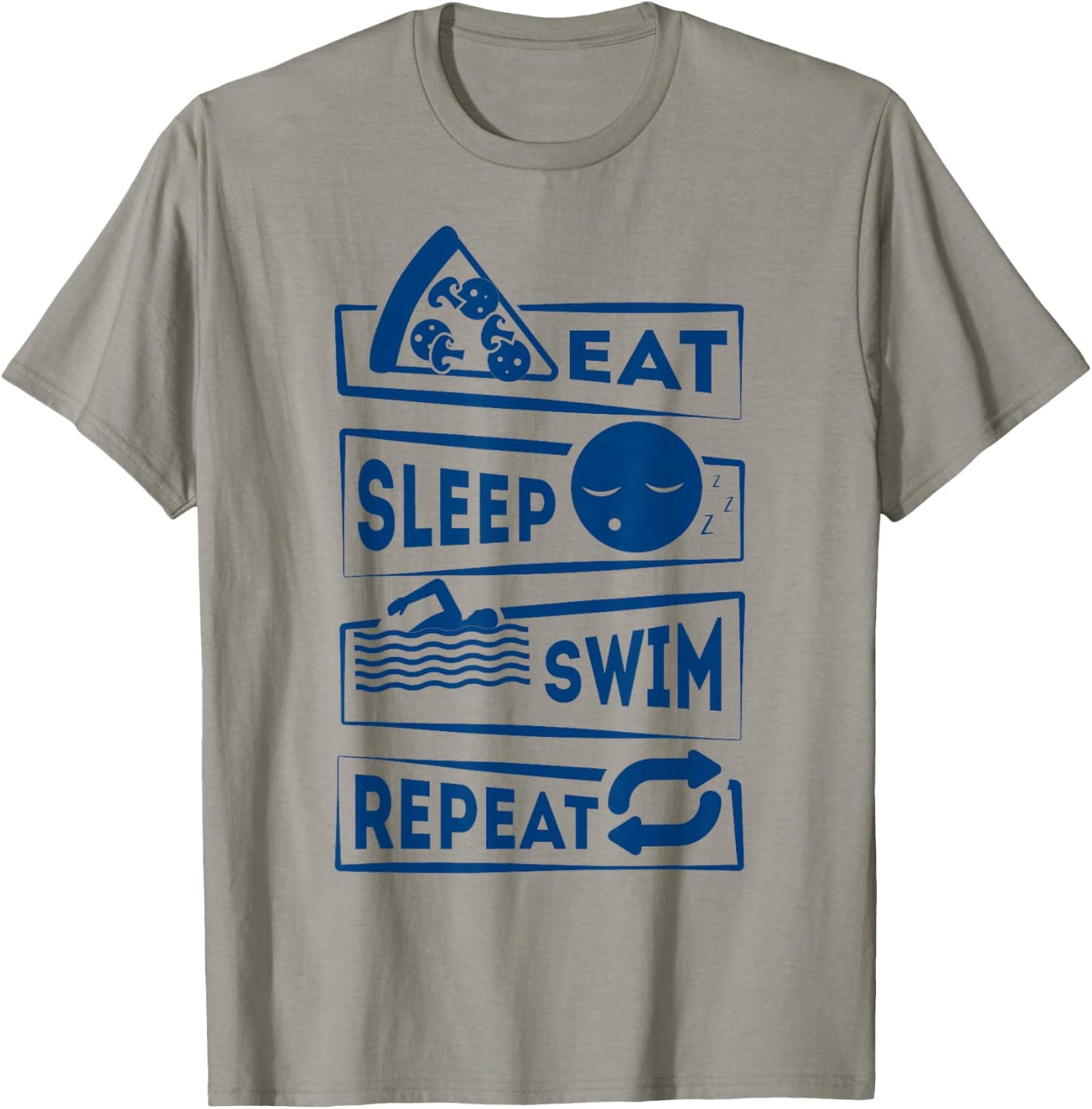 Eat Sleep Swim Repeat Swimming T-Shirt - T-Shirt | Sand