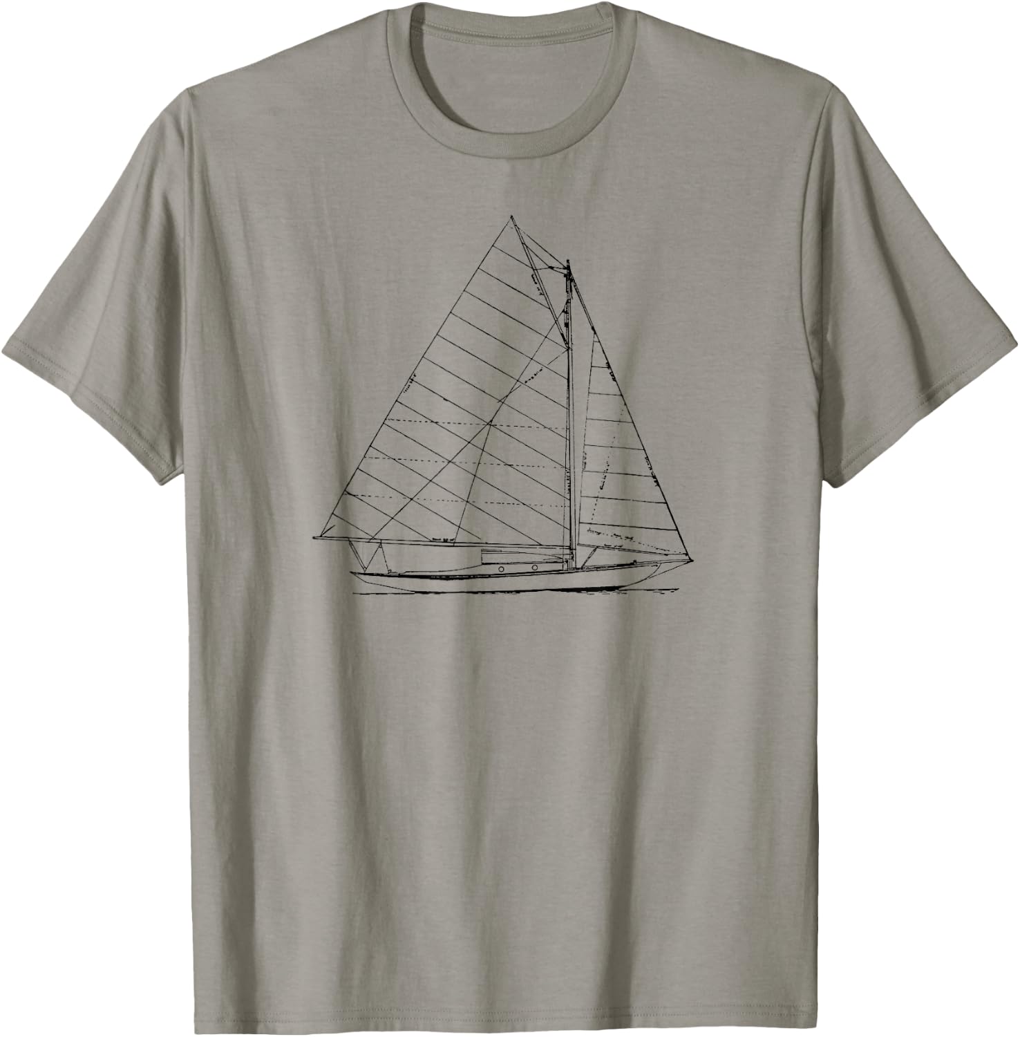 Sailboat Nautical Design Sketch - Sailing T-Shirt - T-Shirt | Sand