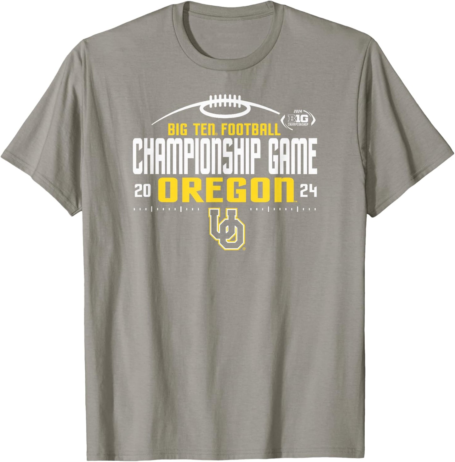 Oregon Ducks Big Ten Championship 2024 Football Laces Green T-Shirt - T-Shirt | Sand