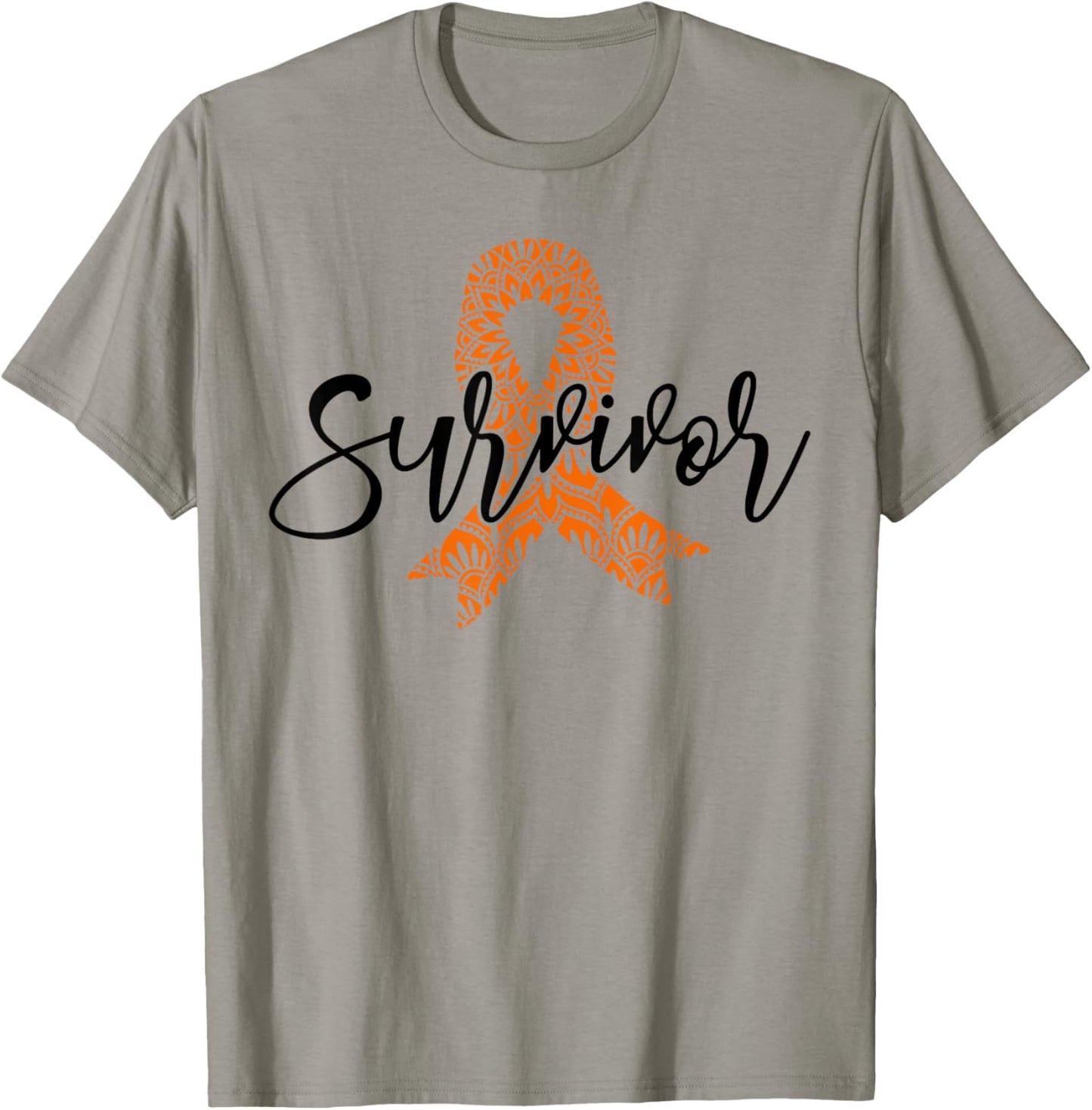 Orange Ribbon Kidney Cancer Survivor Kidney Cancer Awareness T-Shirt - T-Shirt | Sand