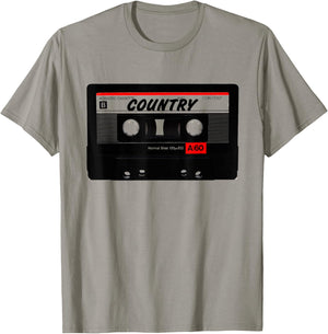 Country Music Mixtape 90s 80s 70s Retro Audio Cassette Tape T-Shirt - T-Shirt | Sand