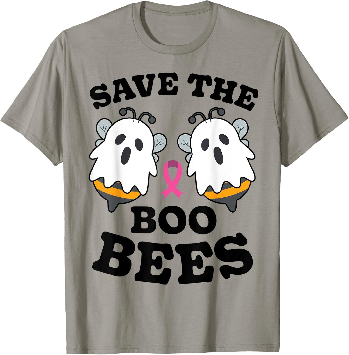 Save The Boo Bees Funny Breast Cancer Awareness Halloween T-Shirt - T-Shirt | Sand