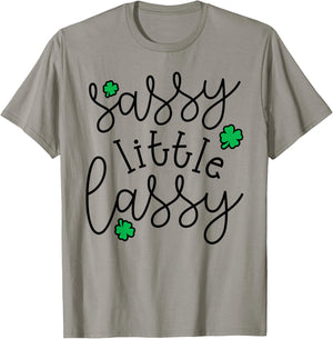 Sassy Little Lassy Cute Irish St. Patrick's Day Funny T-Shirt - T-Shirt | Sand