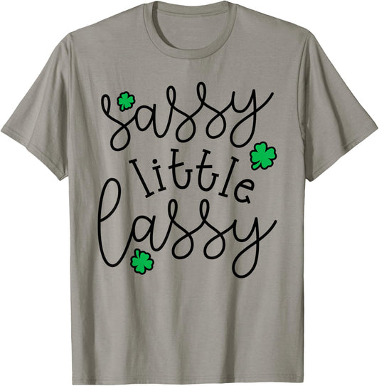 Sassy Little Lassy Cute Irish St. Patrick's Day Funny T-Shirt - T-Shirt | Sand