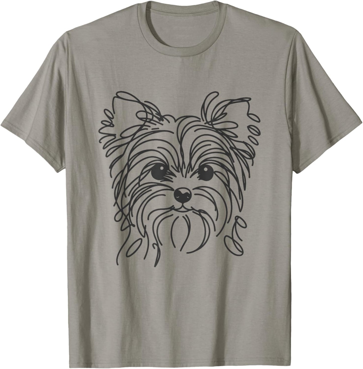 Line Art Dad Mom Dog - Teecup Yorkie T-Shirt - T-Shirt | Sand
