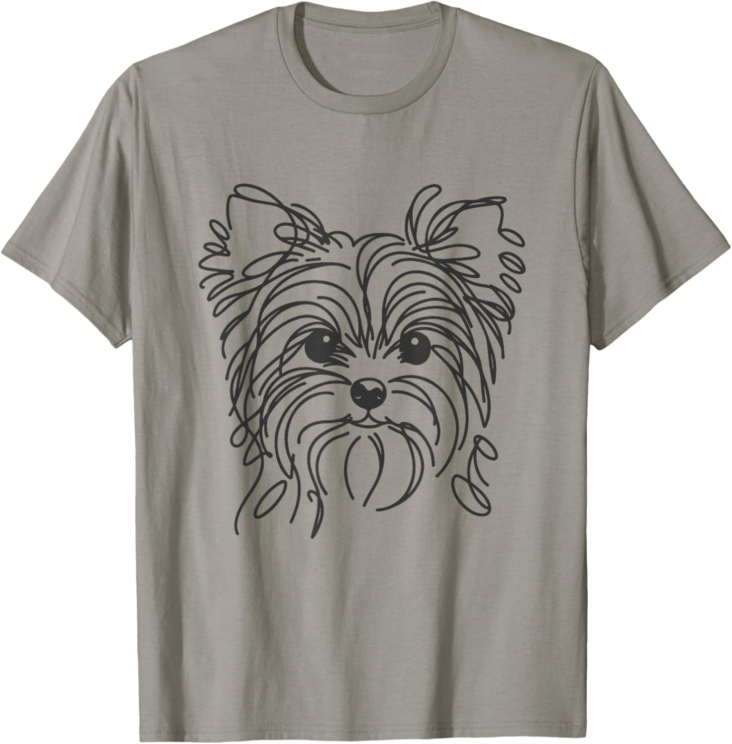 Line Art Dad Mom Dog - Teecup Yorkie T-Shirt - T-Shirt | Sand
