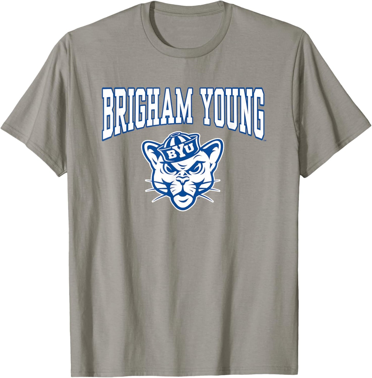 BYU Cougars Cosmo Mascot Gray Officially Licensed T-Shirt - T-Shirt | Sand