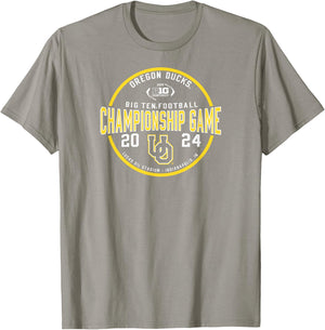 Oregon Ducks Big Ten Championship 2024 Football Game Green T-Shirt - T-Shirt | Sand