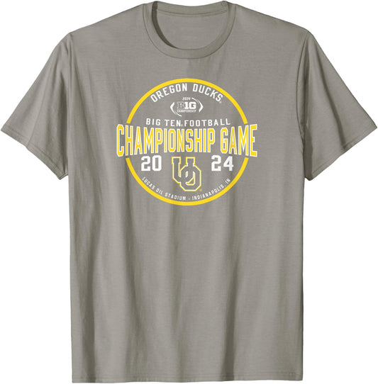 Oregon Ducks Big Ten Championship 2024 Football Game Green T-Shirt - T-Shirt | Sand