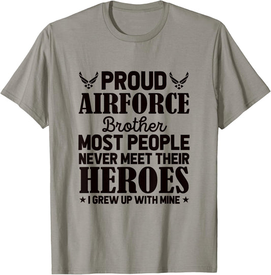 Proud Air Force Brother Air Force Graduation USAF Heroes T-Shirt - T-Shirt | Sand
