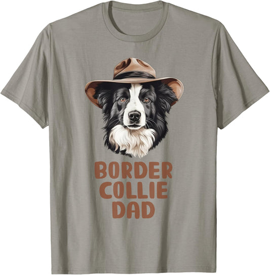 Border Collie Dad Dog Lover Gift Funny Border Collie Owner Men Women Girls Kids T-Shirt - T-Shirt | Sand