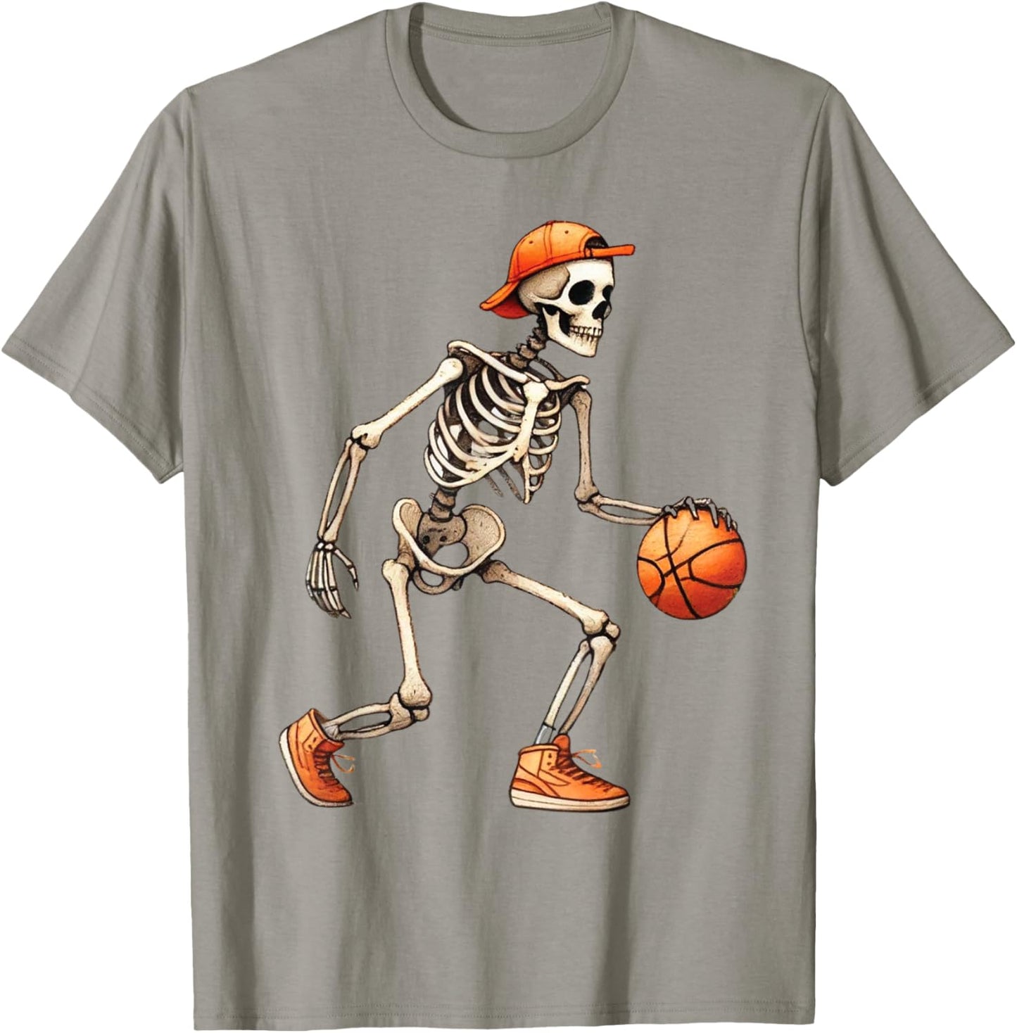 Skeleton Basketball Halloween Costume Funny Men Boys Kids T-Shirt - T-Shirt | Sand