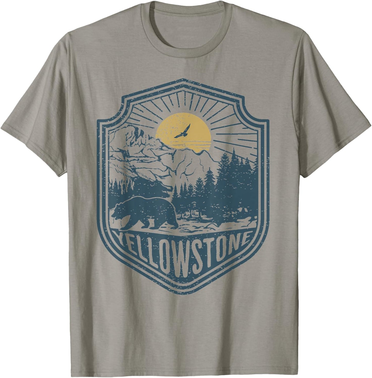 Yellowstone National Park Bear Nature Hiking Outdoors T-Shirt - T-Shirt | Sand