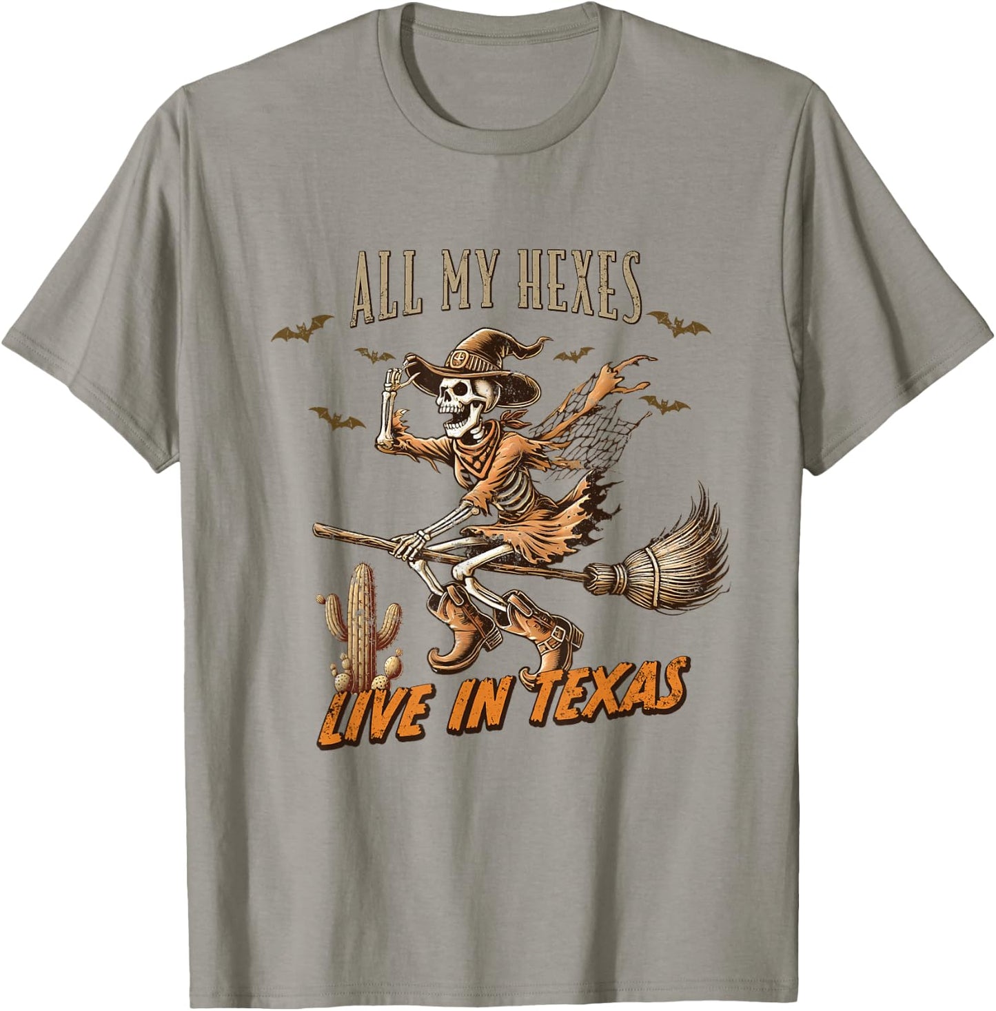 Funny Halloween All My Hexes Live In Texas T-Shirt - T-Shirt | Sand