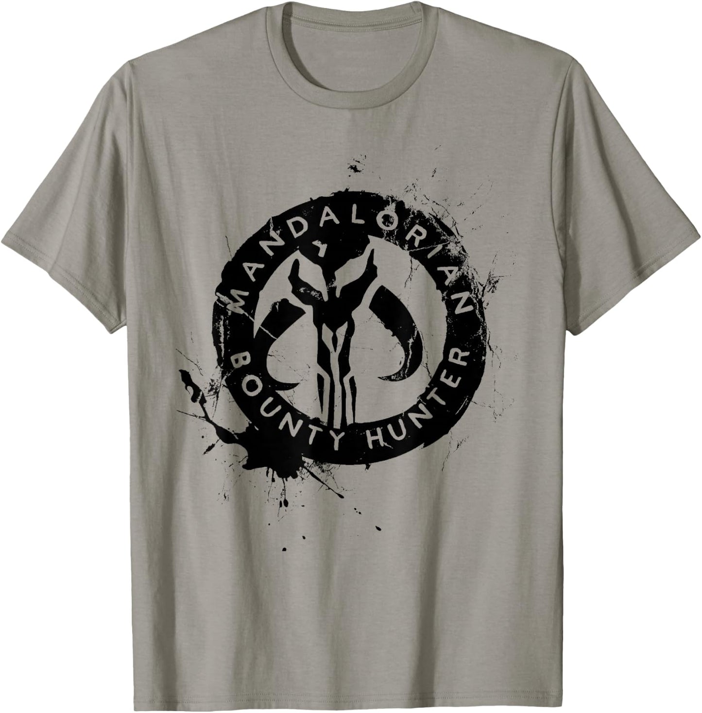 Star Wars The Mandalorian Bounty Hunter Splatter Logo T-Shirt - T-Shirt | Sand