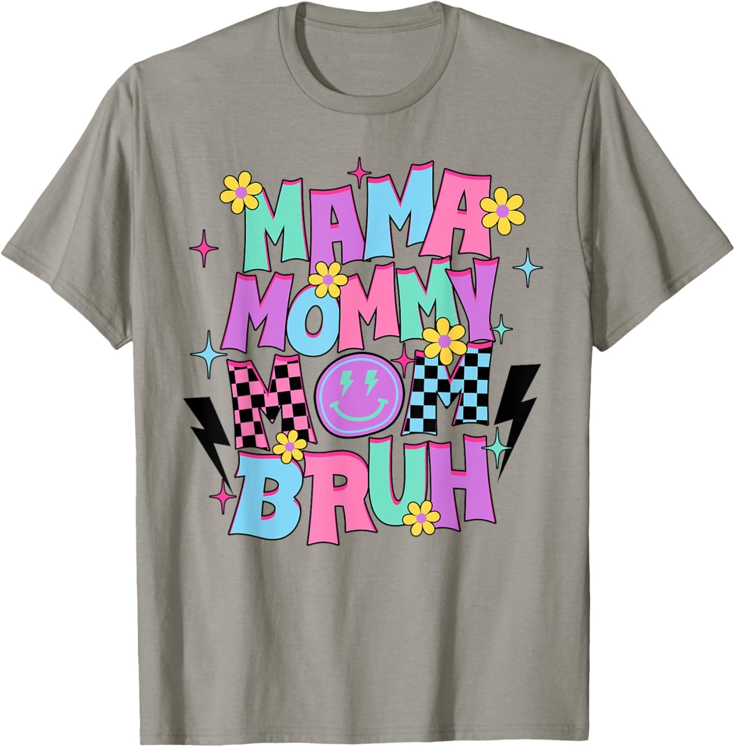 Retro Groovy Mama Mommy Mom Bruh Mothers Day 2024 T-Shirt - T-Shirt | Sand