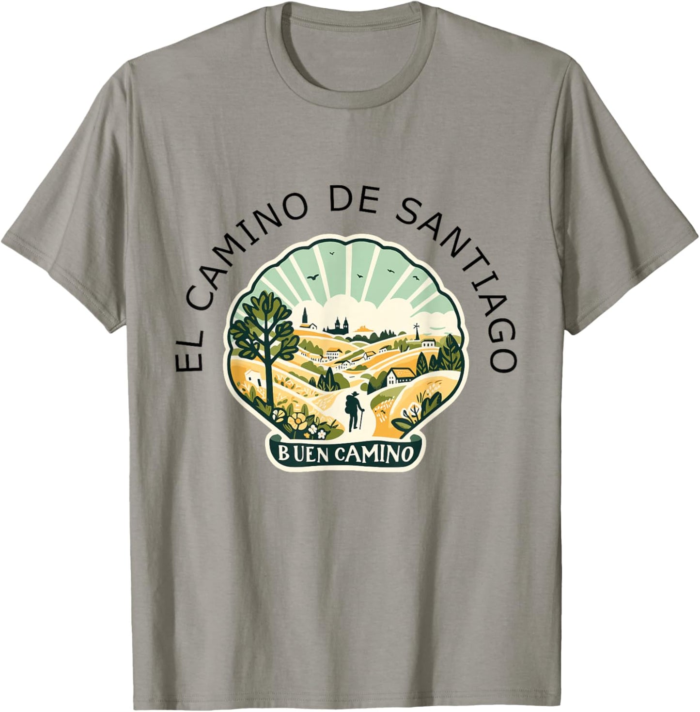 El Camino de Santiago de Compostela Shirt Souvenir Buen 2024 T-Shirt - T-Shirt | Sand